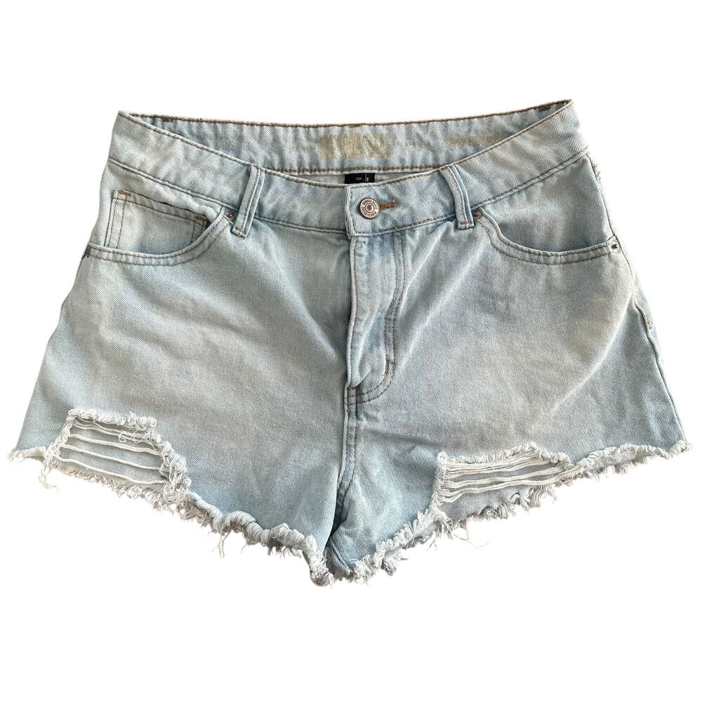 Rewash Light Wash Distressed Denim Shorts Size 9 / 29 Frayed Hem